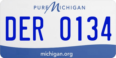 MI license plate DER0134