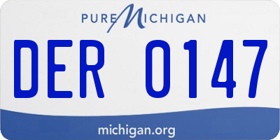 MI license plate DER0147