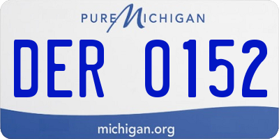 MI license plate DER0152