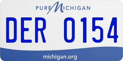 MI license plate DER0154