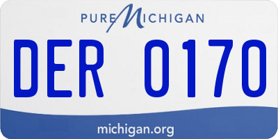 MI license plate DER0170