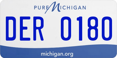 MI license plate DER0180