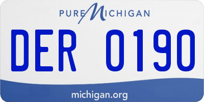 MI license plate DER0190