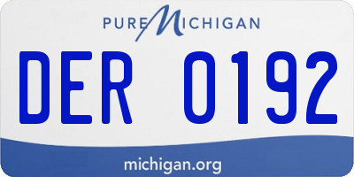 MI license plate DER0192