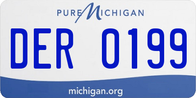 MI license plate DER0199
