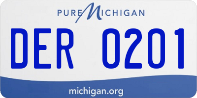 MI license plate DER0201