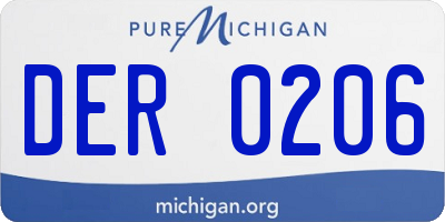 MI license plate DER0206