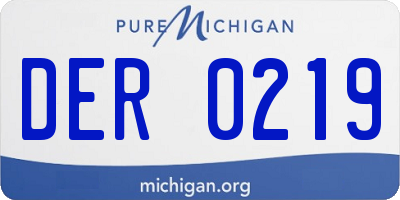 MI license plate DER0219