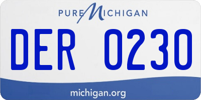 MI license plate DER0230