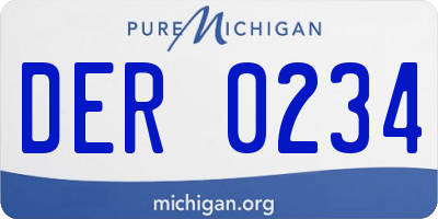 MI license plate DER0234