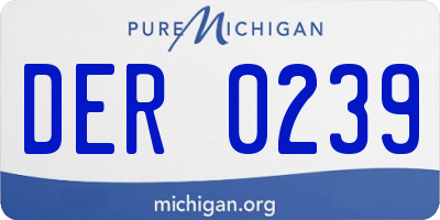 MI license plate DER0239