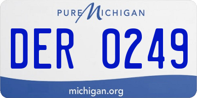 MI license plate DER0249