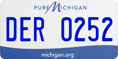 MI license plate DER0252