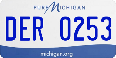 MI license plate DER0253