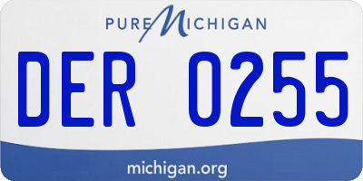 MI license plate DER0255