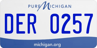 MI license plate DER0257