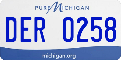 MI license plate DER0258