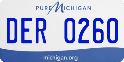 MI license plate DER0260