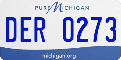 MI license plate DER0273