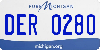MI license plate DER0280