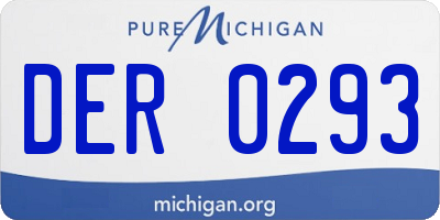 MI license plate DER0293