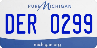 MI license plate DER0299