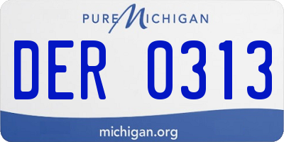 MI license plate DER0313