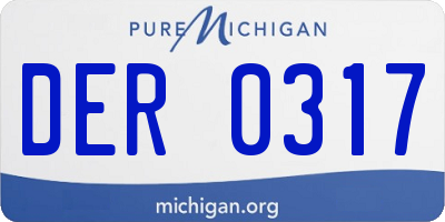 MI license plate DER0317