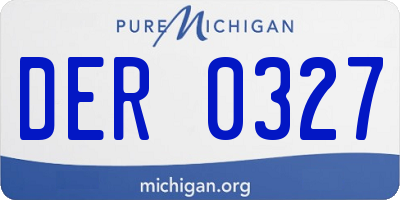 MI license plate DER0327