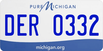 MI license plate DER0332