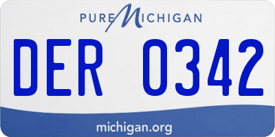 MI license plate DER0342