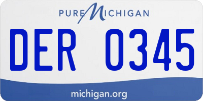 MI license plate DER0345