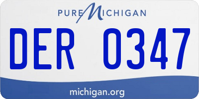 MI license plate DER0347