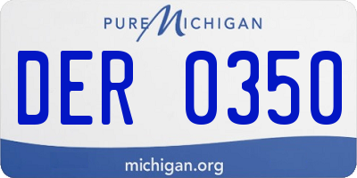 MI license plate DER0350