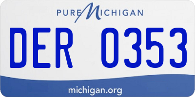 MI license plate DER0353