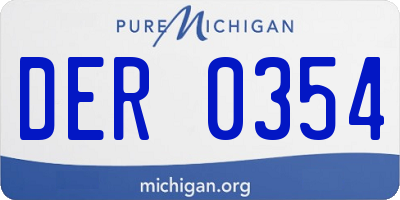 MI license plate DER0354