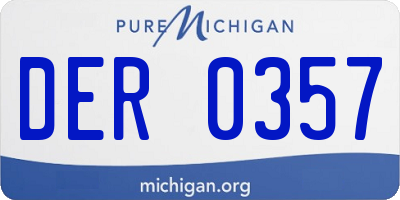 MI license plate DER0357