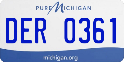 MI license plate DER0361