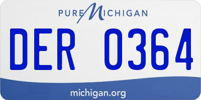 MI license plate DER0364