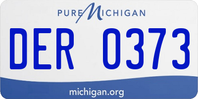 MI license plate DER0373