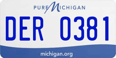 MI license plate DER0381