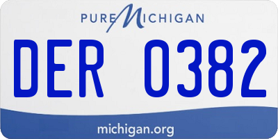 MI license plate DER0382