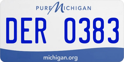 MI license plate DER0383