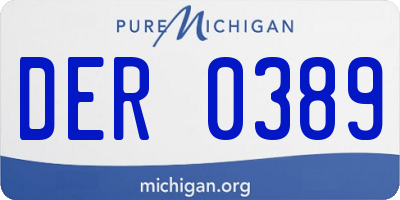 MI license plate DER0389