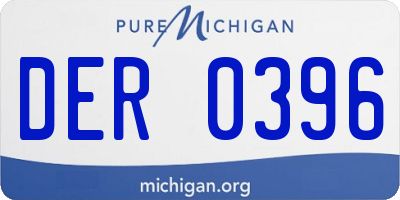 MI license plate DER0396