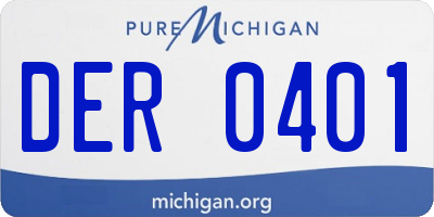 MI license plate DER0401