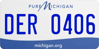 MI license plate DER0406