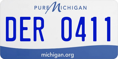 MI license plate DER0411