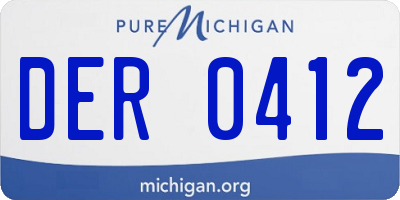 MI license plate DER0412