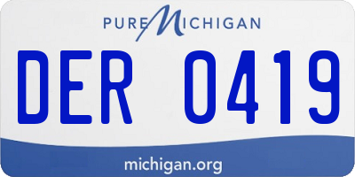 MI license plate DER0419